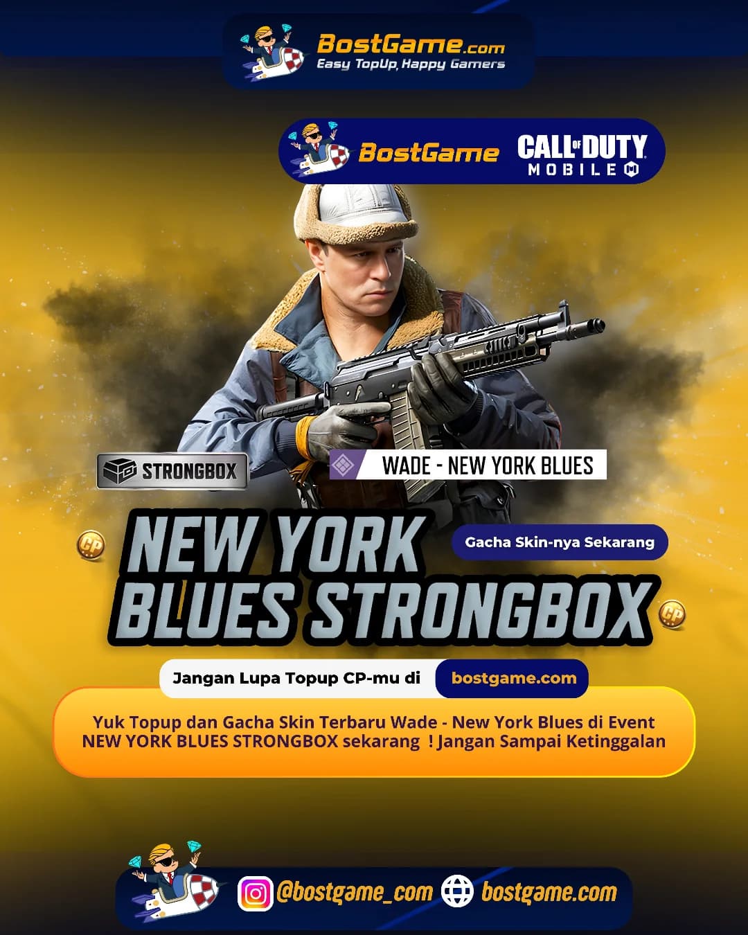 Call Of Duty Mobile : Skin Terbaru Wade - New York Blues di Event NEW YORK BLUES STRONGBOX sekarang !