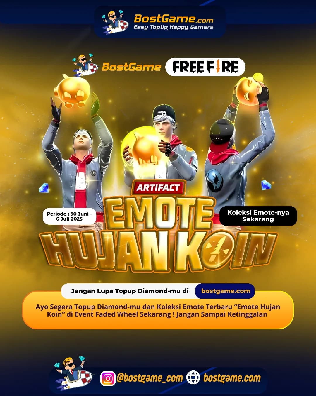 Free Fire : Event Faded Wheel balik lagi bawa kejutan keren: Emote Hujan Koin!
