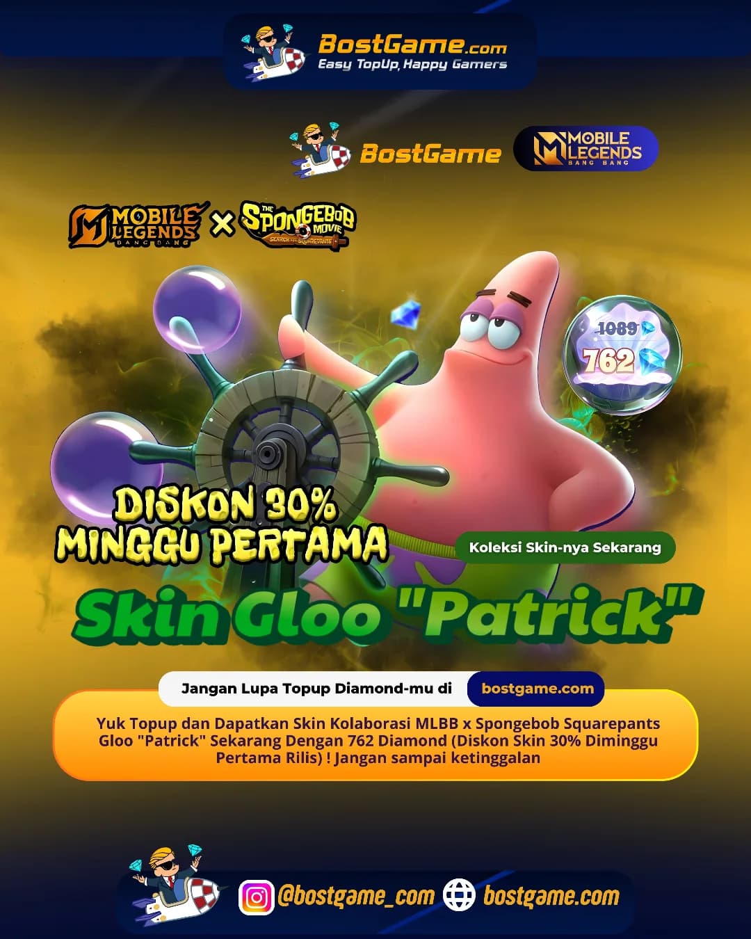 Mobile Legends : Kolaborasi MLBB x SpongeBob SquarePants akhirnya HADIR 