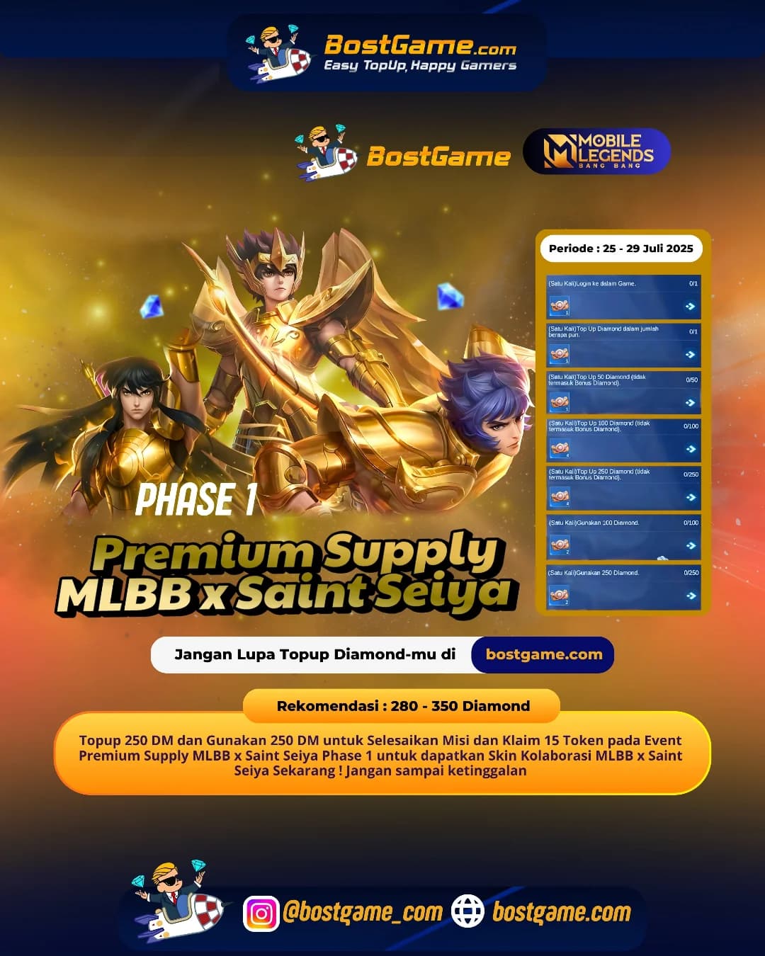 Mobile Legends : Event Premium Supply MLBB x Saint Seiya PHASE 1 RESMI HADIR!
