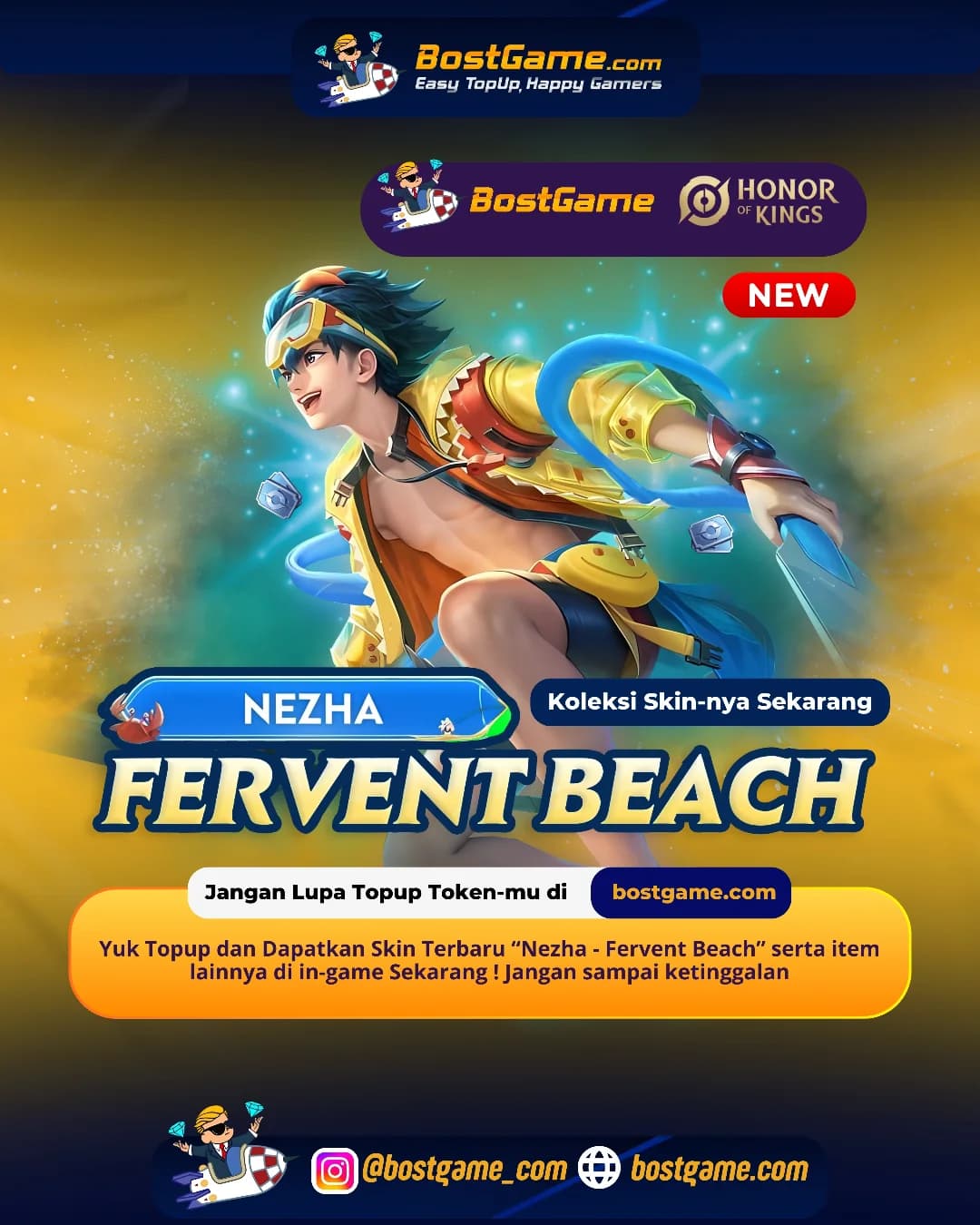 Honor Of Kings : Skin Baru “Nezha – Fervent Beach” mendarat!
