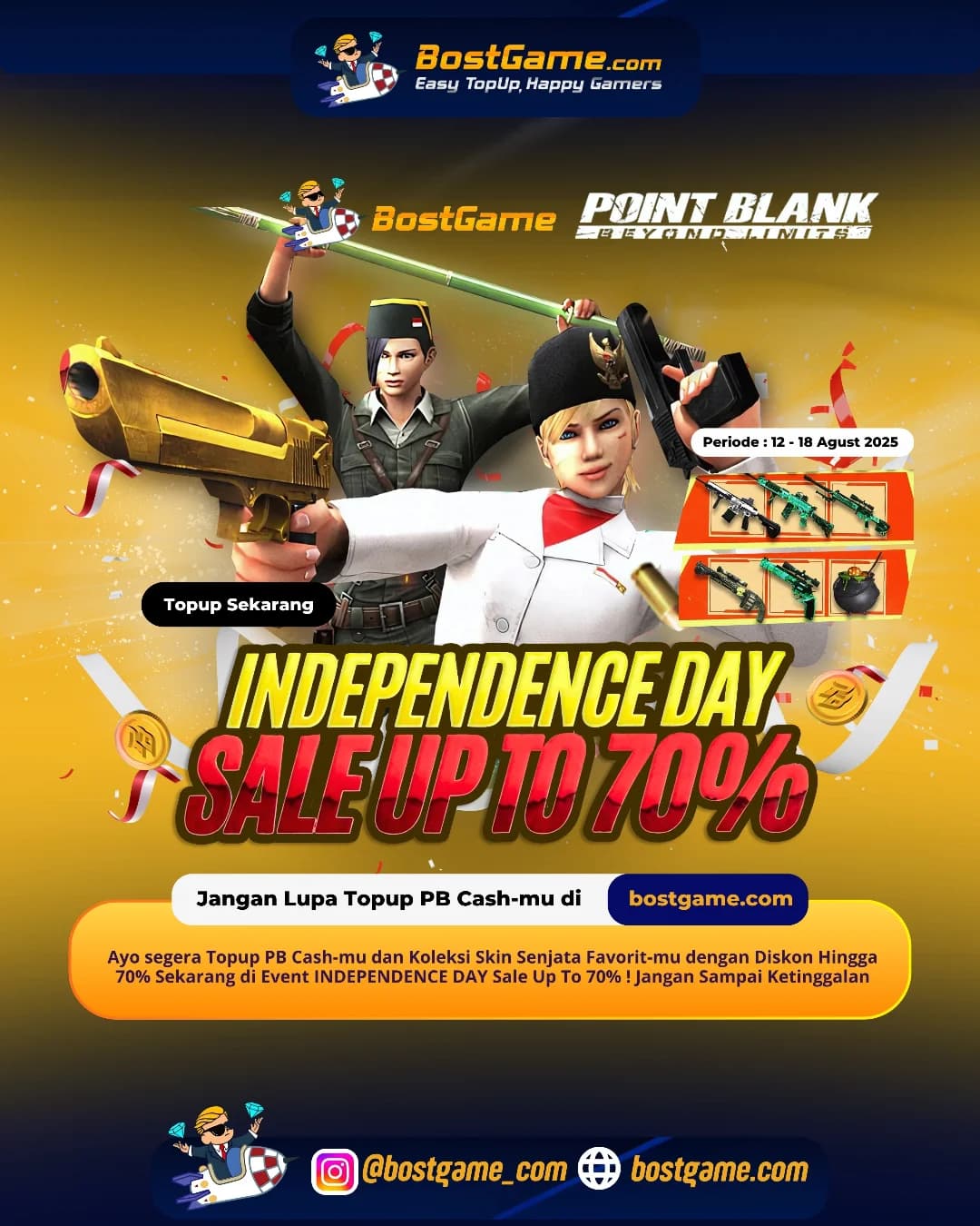Point Blank : INDEPENDENCE DAY SALE – Diskon GILA-GILAAN Sampai 70% 