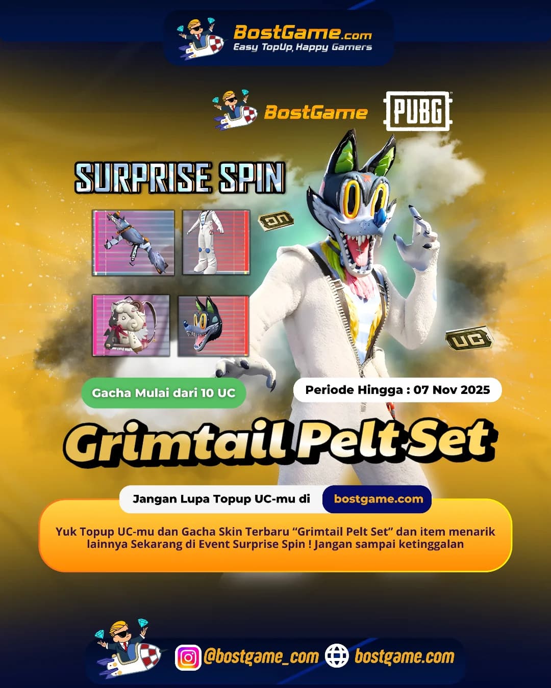 PUBG : Event Surprise Spin is BACK lagi nih gengs! Sampai 07 Nov 2025