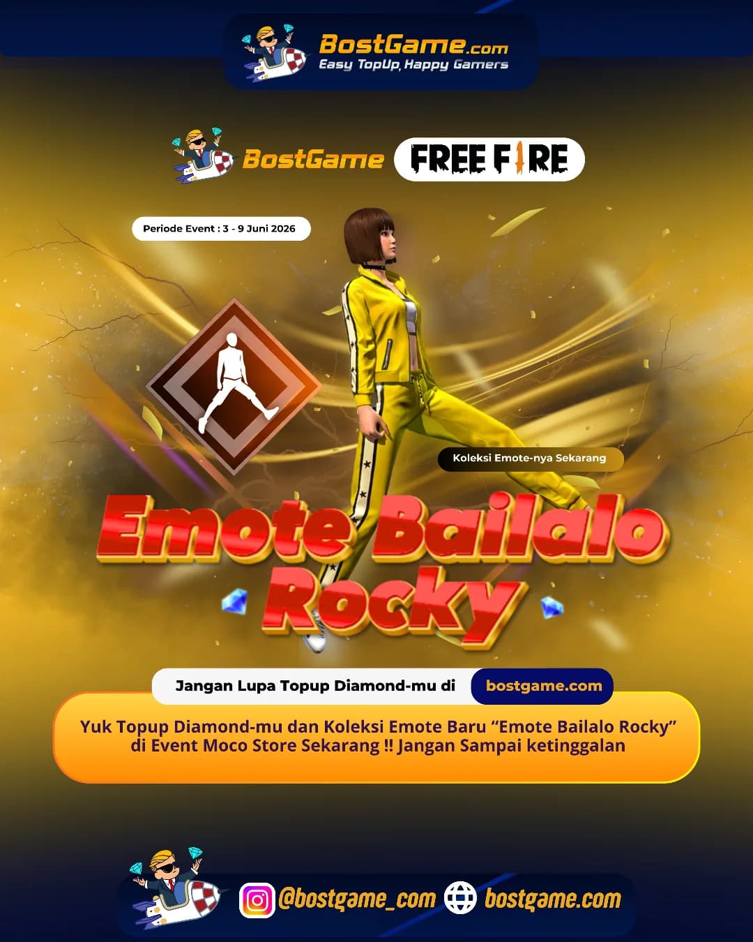 Free Fire : EMOTE BARU RESMI HADIR DI FREE FIRE! Periode Event 3 – 9 Juni 2026  🔥