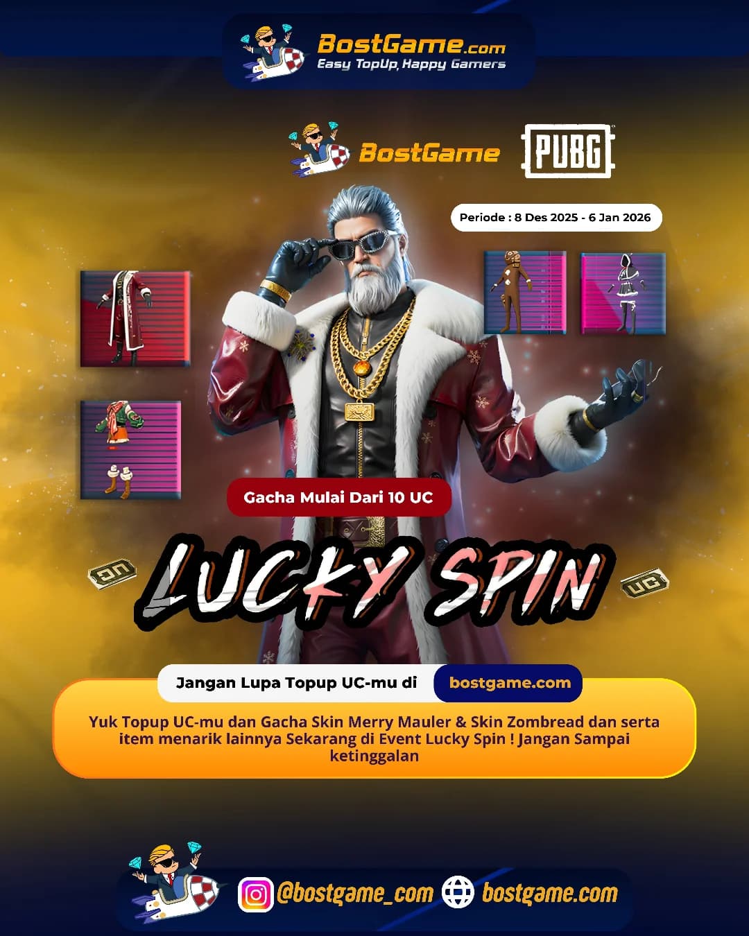 PUBG Mobile : Event Lucky Spin resmi hadir kembali, bawa Skin Terbaru & Kece! Periode sampai 6 Jan 2026