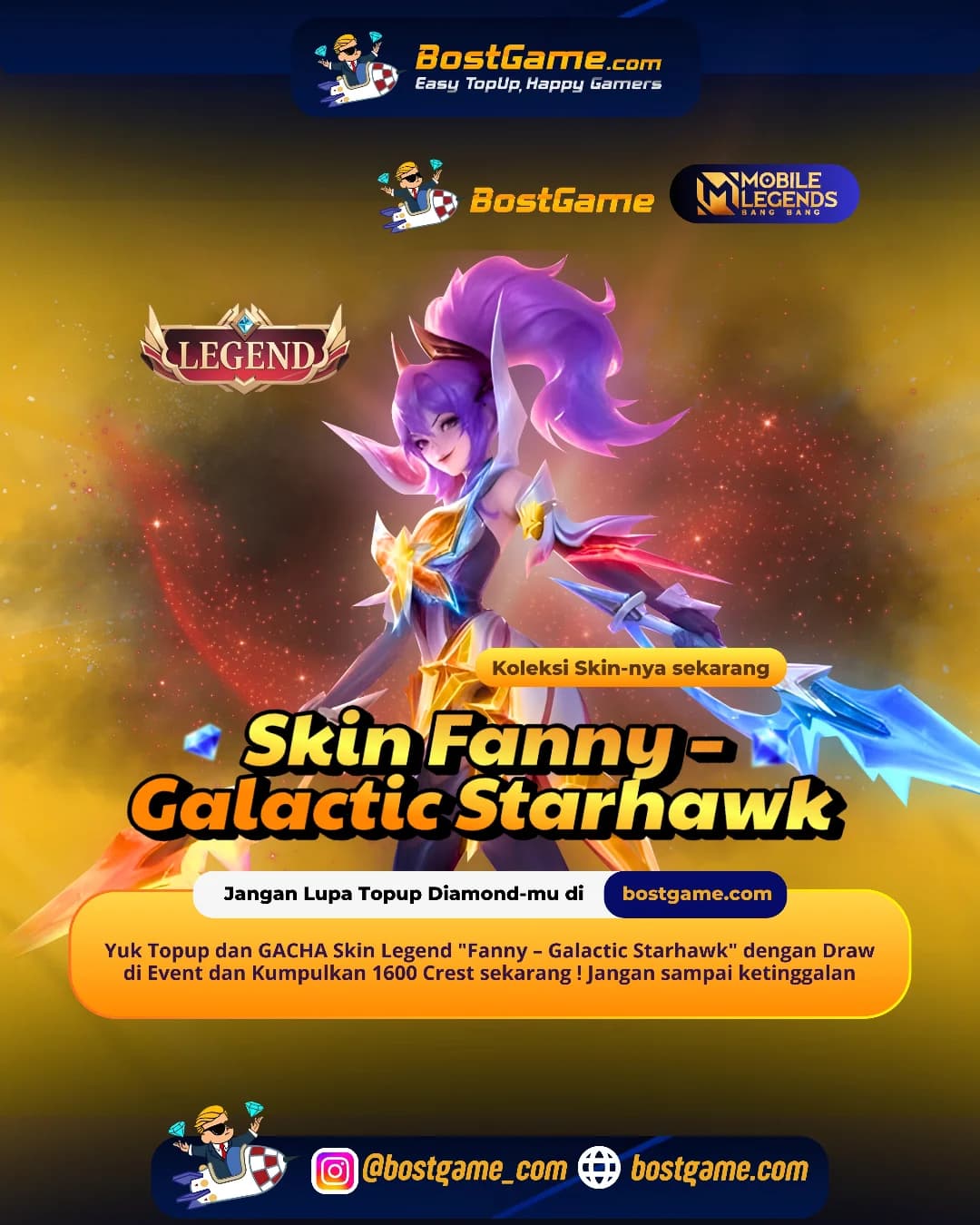 Mobile Legends Bang Bang : Saatnya Fanny tampil makin epic dengan skin “Galactic Starhawk” !