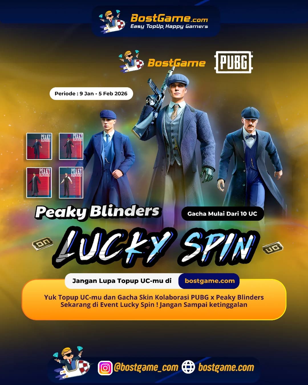 PUBG Mobile : Skin Kolaborasi Epik PUBG x Peaky Blinders Periode sampai 5 Februari 2026