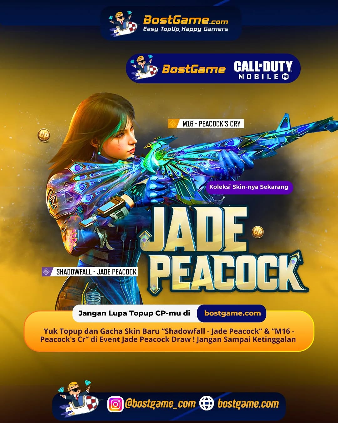 Call Of Duty Mobile : Skin Baru “Shadowfall - Jade Peacock” & “M16 - Peacock's Cr” 🔥