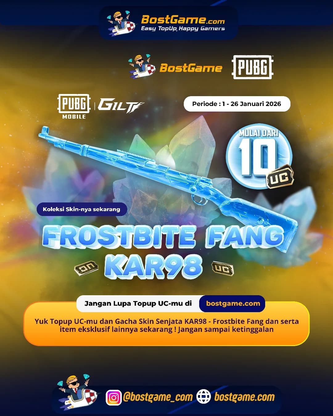 PUBG Mobile : Skin Senjata KAR98 β Frostbite Fang resmi hadir, guyss!