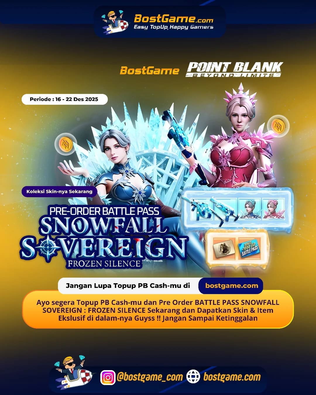 Point Blank : PRE-ORDER BATTLE PASS SNOWFALL SOVEREIGN : FROZEN SILENCE!!