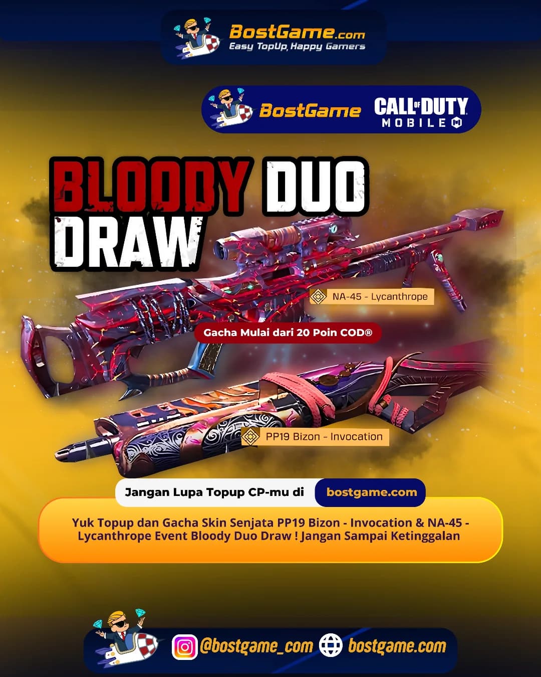 Call Of Duty Mobile : PP19 Bizon - Invocation & NA-45 - Lycanthrope Event Bloody Duo Draw!!