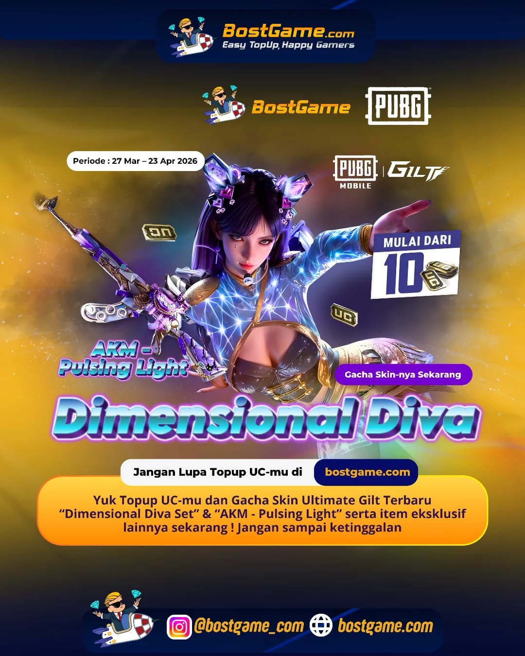 PUBG Mobile : Skin Ultimate Gilt Terbaru “Dimensional Diva Set” Telah Hadir Guyss