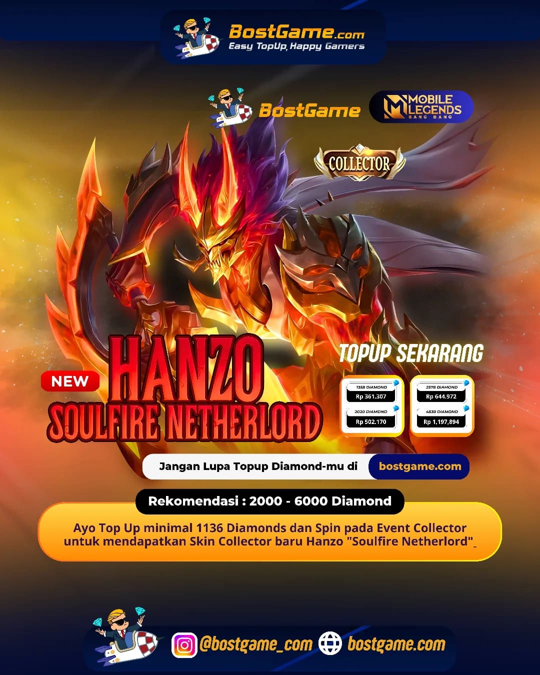 Mobile Legends : Hanzo - Soulfire Netherlord resmi mendarat di Land of Dawn!
