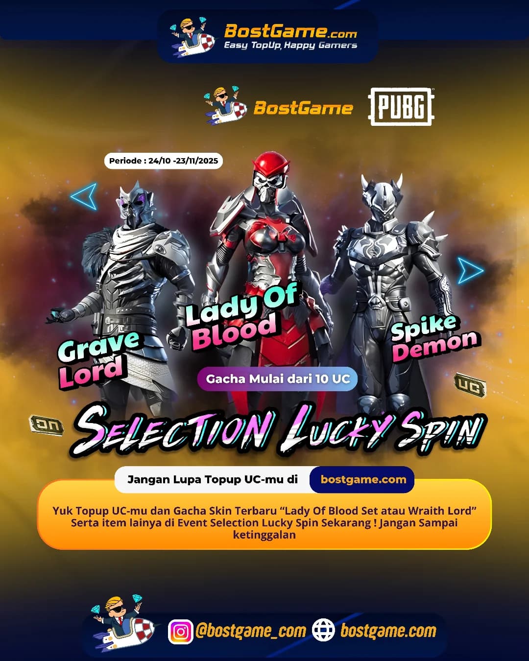 PUBG : EVENT SELECTION LUCKY SPIN IS HERE! "Periode: 24 Okt -23 Nov 2025