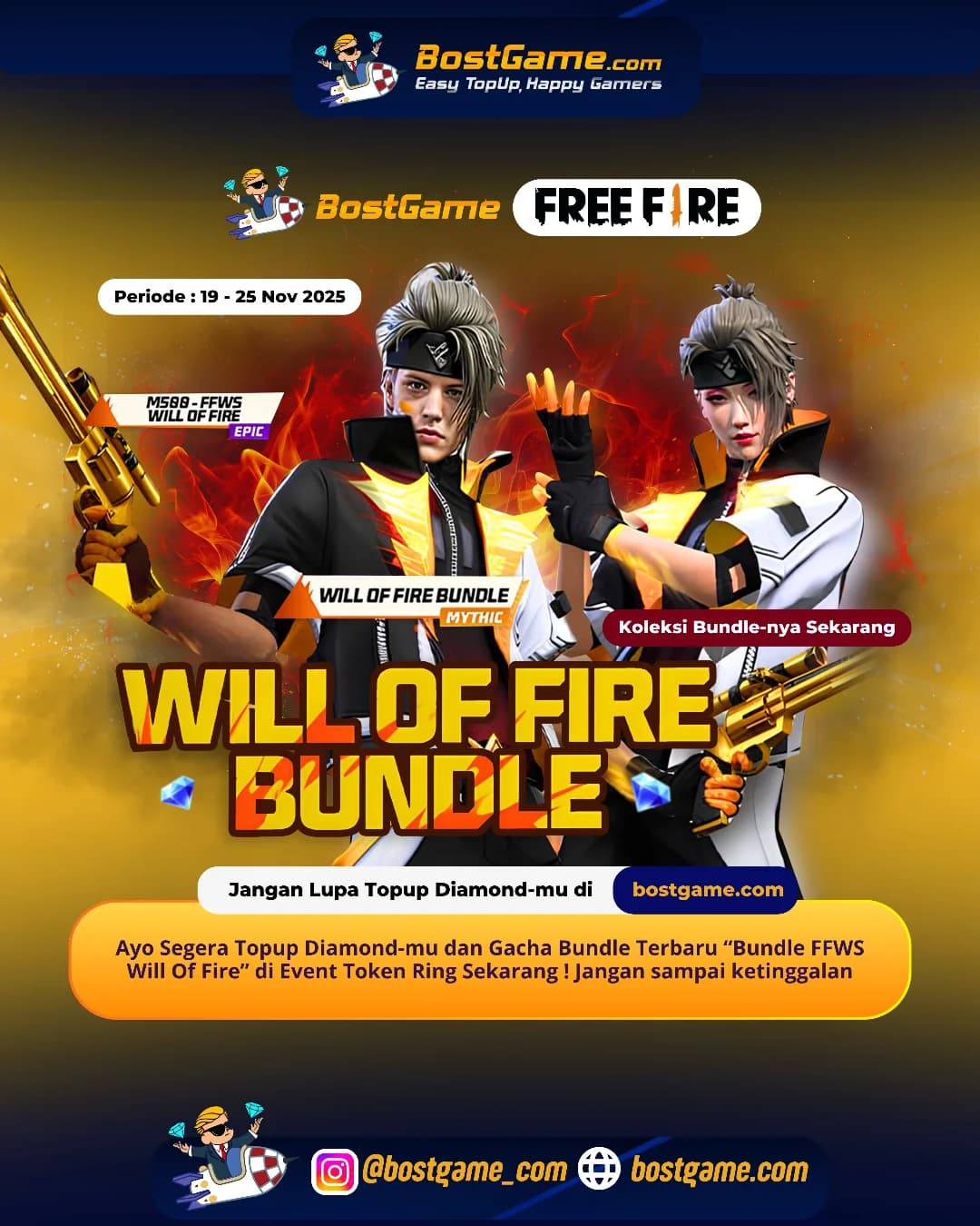 Free Fire : Bundle terbaru “FFWS Will Of Fire” akhirnya mendarat di Free Fire!