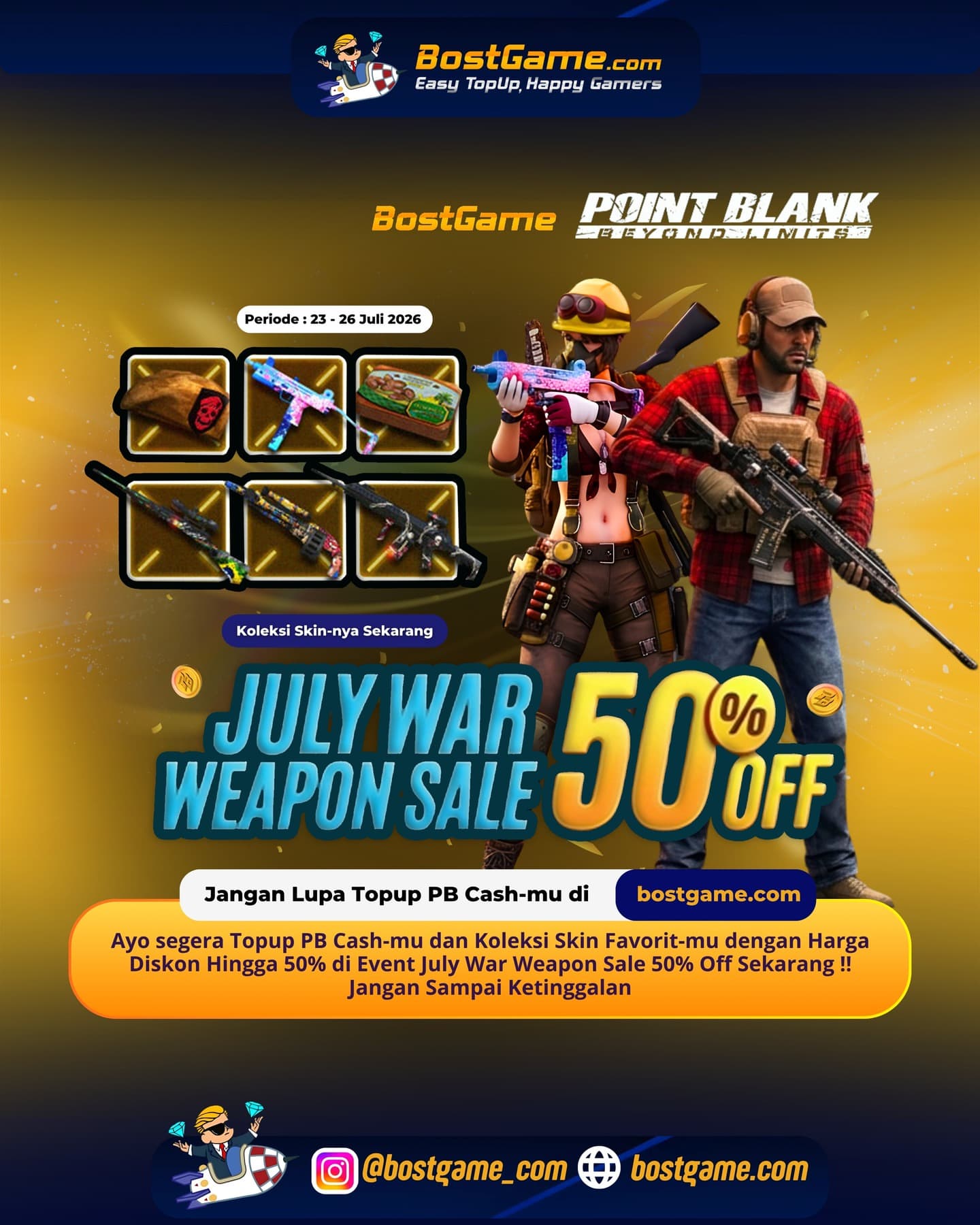 Point Blank : JULY WAR WEAPON SALE 50% OFF RESMI DIMULAI! π«π₯