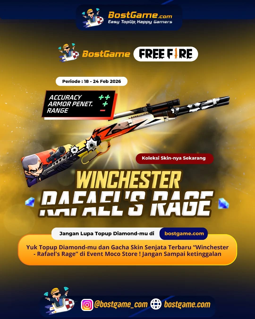 Free Fire : Skin Senjata Terbaru HADIR! “Winchester – Rafael’s Rage"!