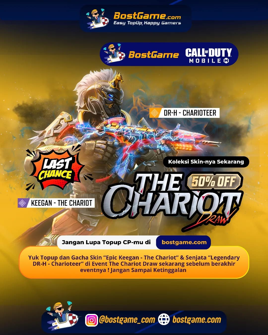 Call Of Duty Mobile : LAST CHANCE! Event The Chariot Draw udah mau say goodbye nih!