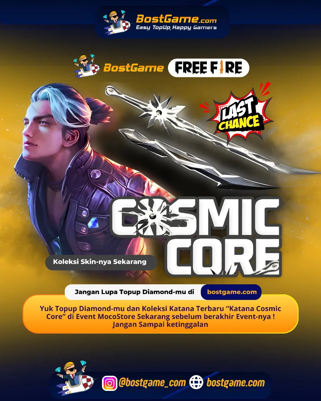 Free Fire : KATANA TERBARU “COSMIC CORE” masih nunggu kamu, Sobat FF!