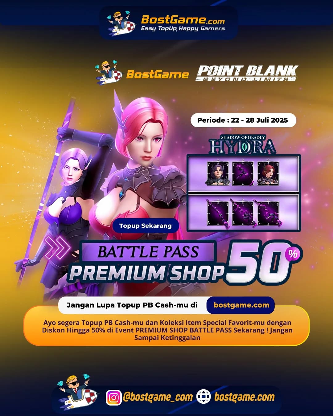Point Blank : PREMIUM SHOP BATTLE PASS kembali hadir dengan DISKON SULTAN hingga 50%!