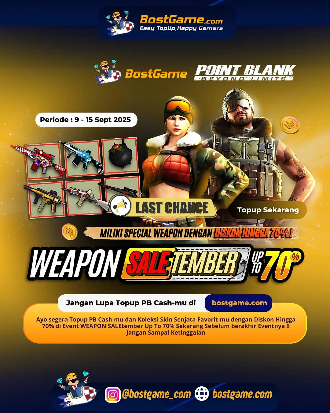 Point Blank : WEAPON SALEtember Diskon Gila-gilaan hingga 70%.