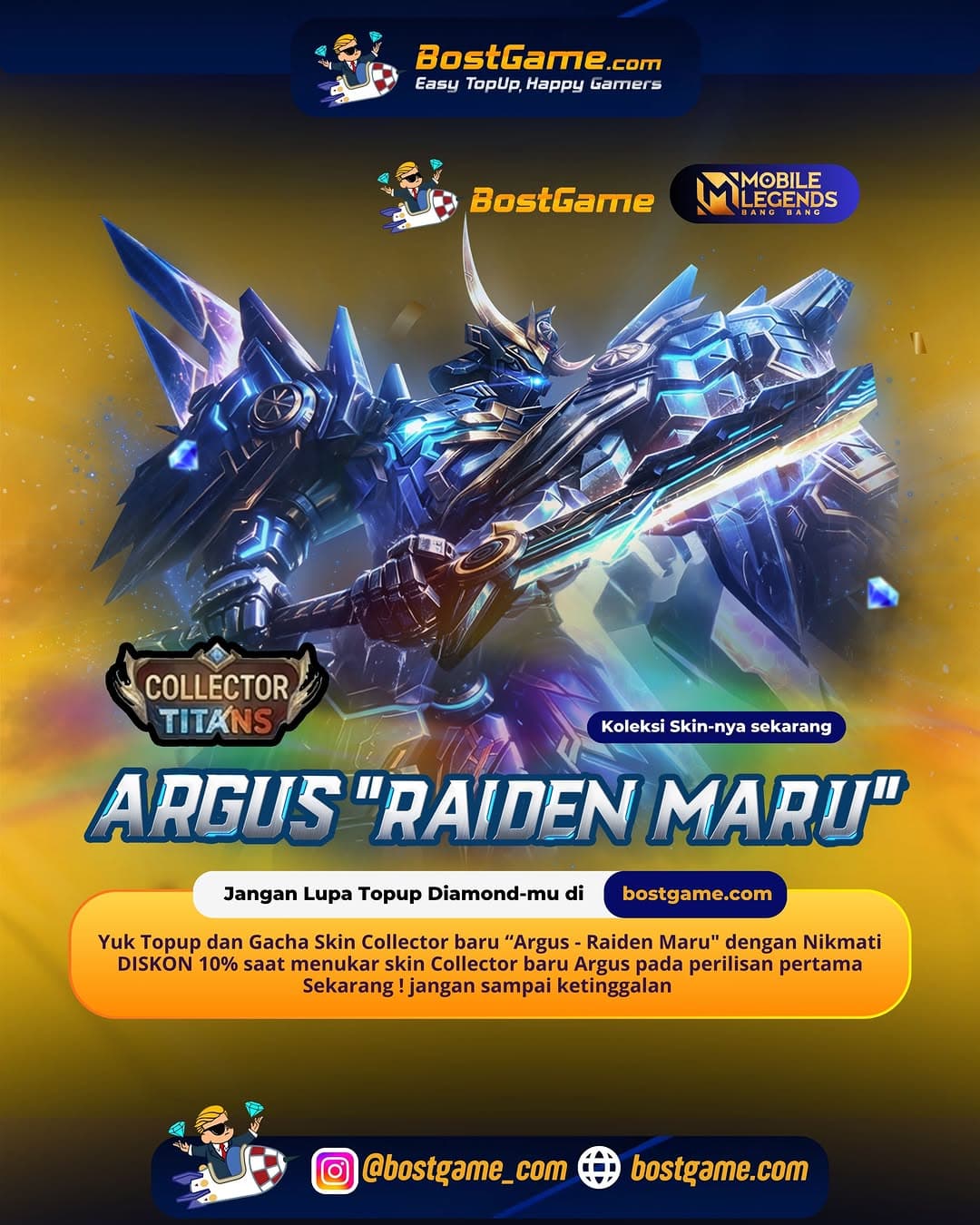 Mobile Legends Bang Bang : Skin Collector baru “Argus - Raiden Maru" Telah Hadir Guyss 🤩
