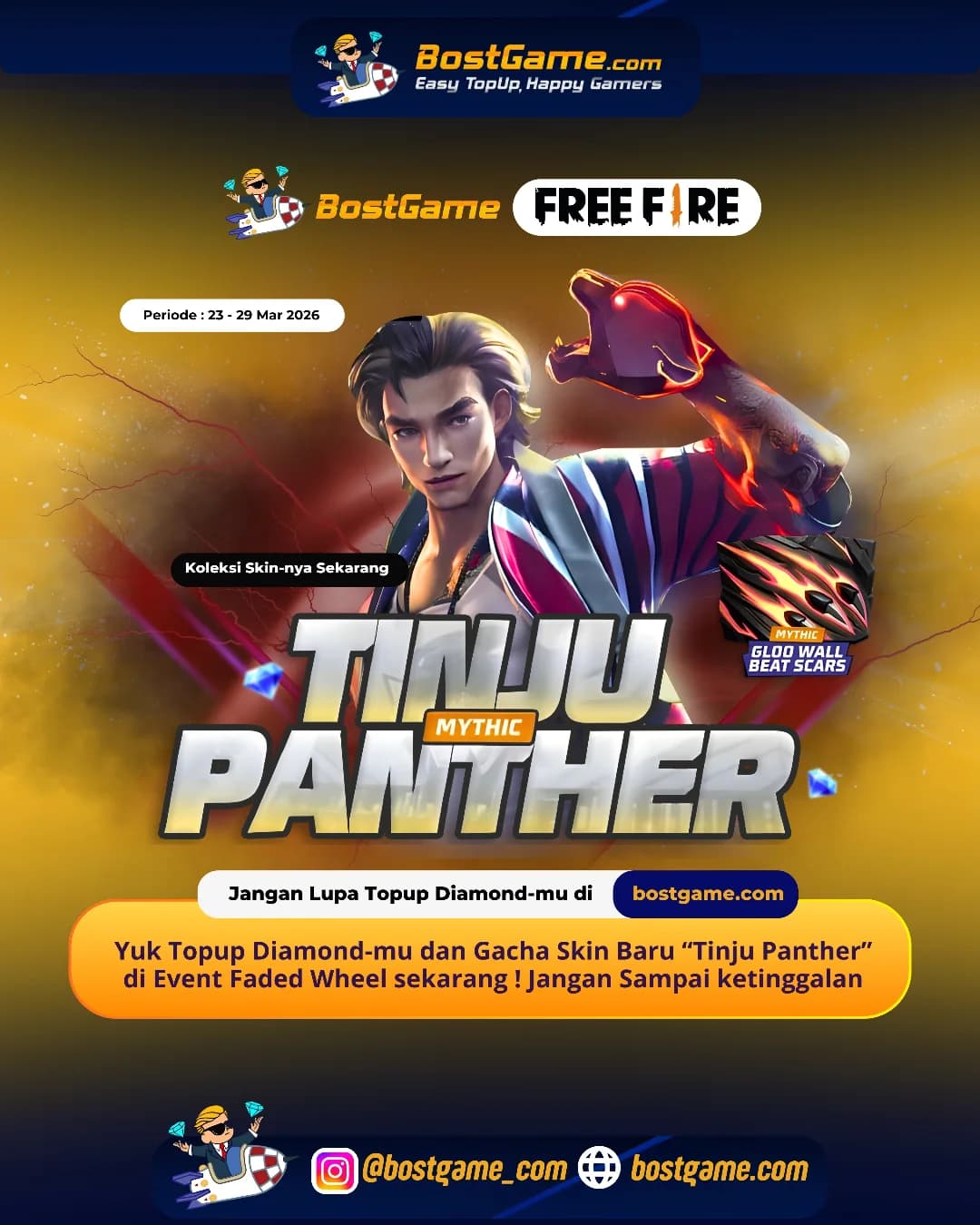 Free Fire : Skin Baru “Tinju Panther” Telah Hadir Sobat FF !