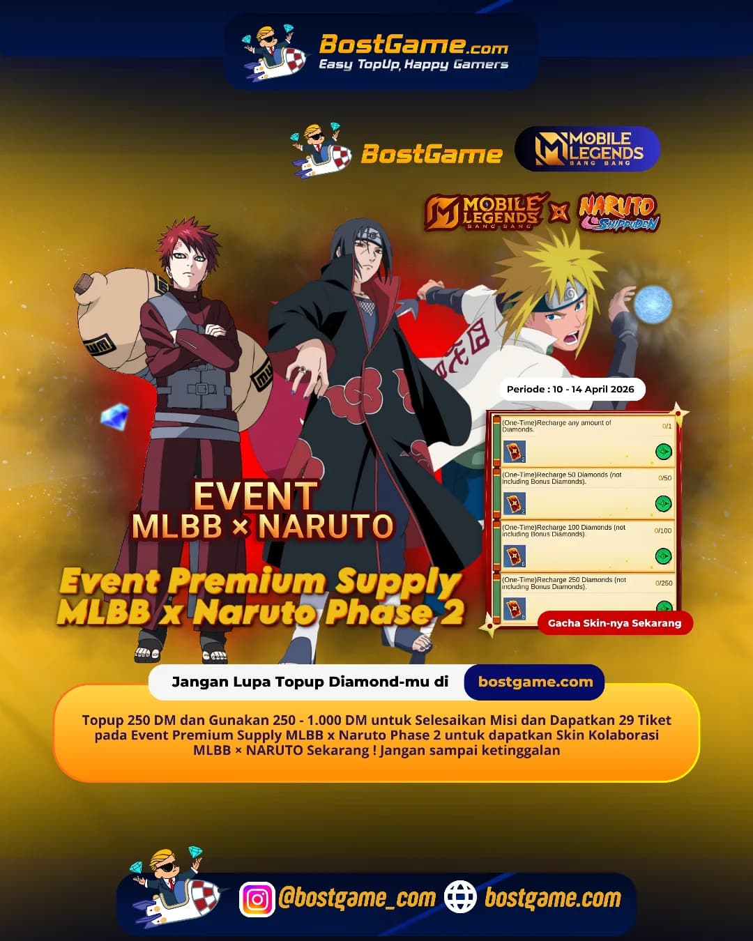 Mobile Legends Bang Bang : Event Premium Supply MLBB x Naruto Phase 2🔥