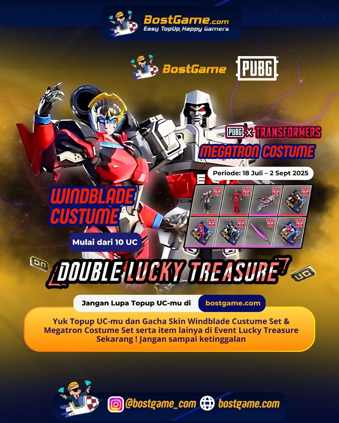 Pubg : Event DOUBLE LUCKY TREASURE Transformers Telah Hadir !