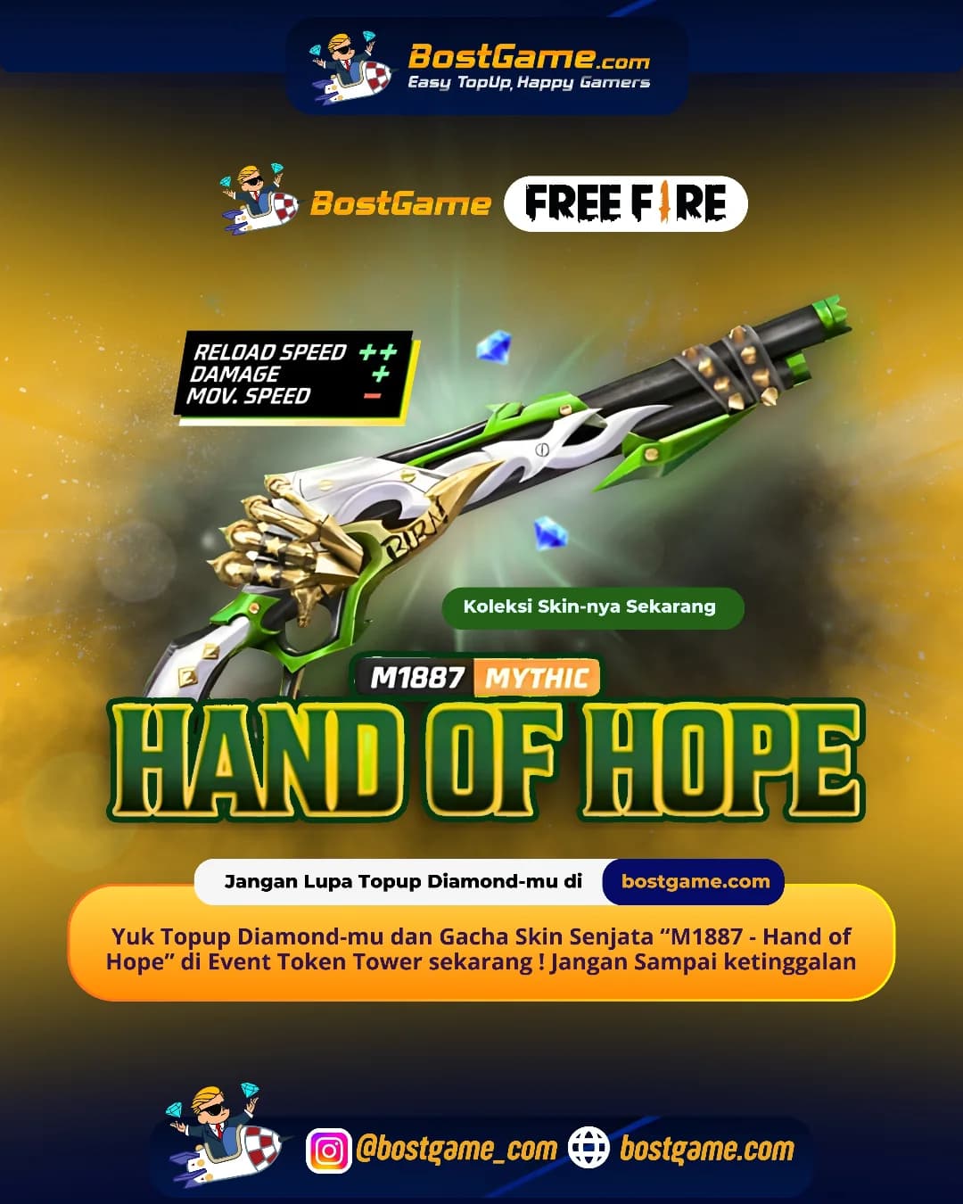 Free Fire : Skin M1887 “Hand of Hope” telah hadir!