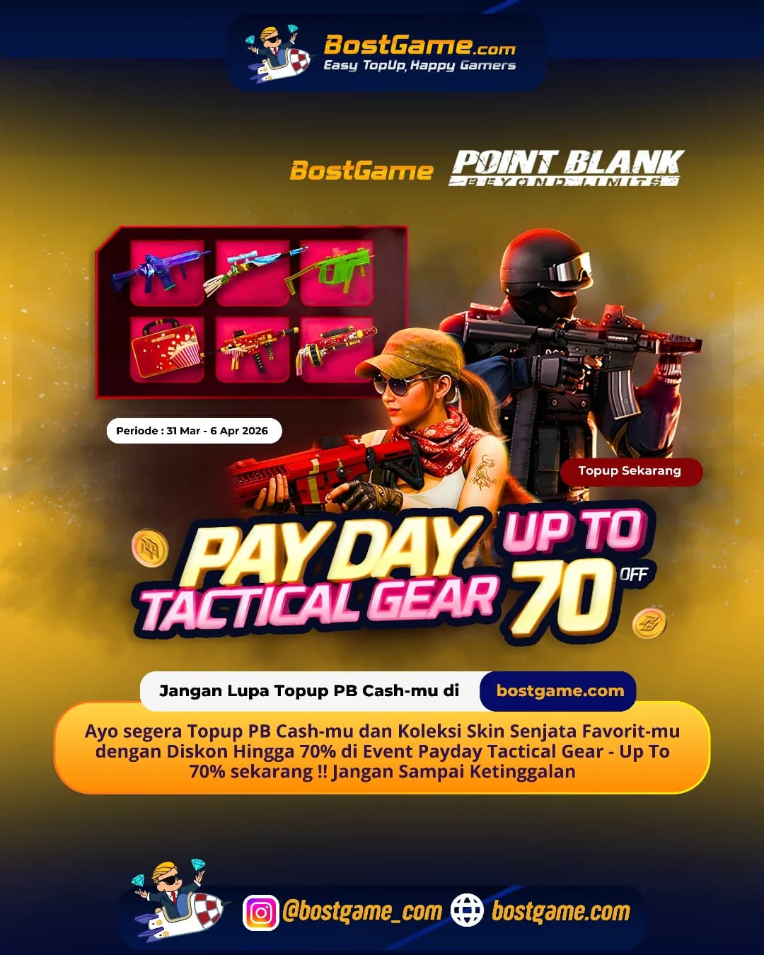 Point Blank : PAYDAY TACTICAL GEAR SALE HADIR! Sampai 6 April 2026