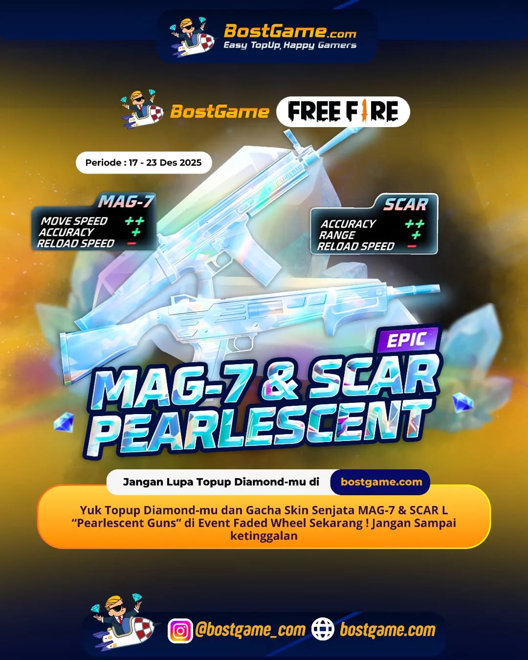 Free Fire : MAG-7 & SCAR-L “Pearlescent Guns”!