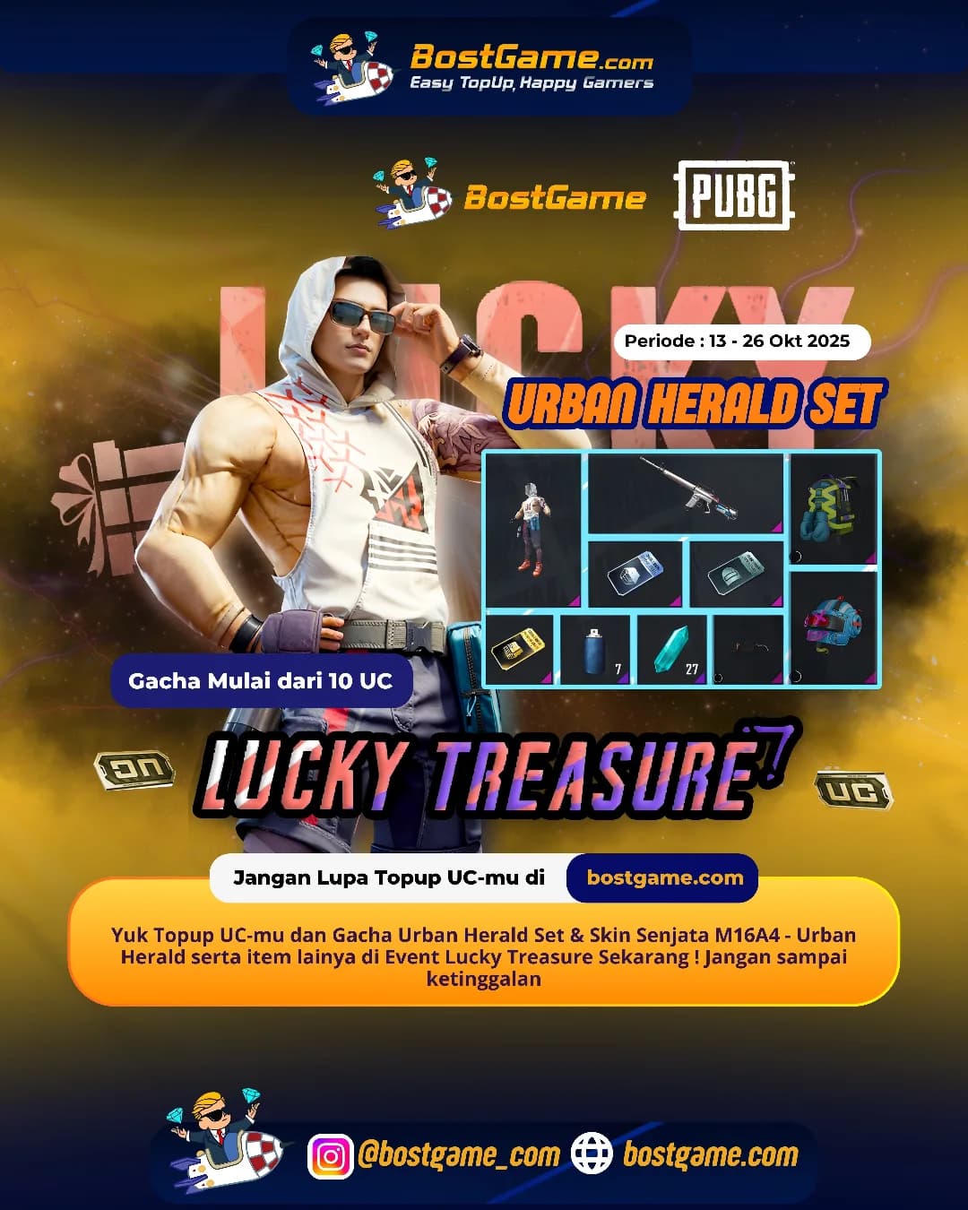 PUBG : Event Lucky Treasure is BACK lagi, gengs! Periode: 13 β 26 Oktober 2025