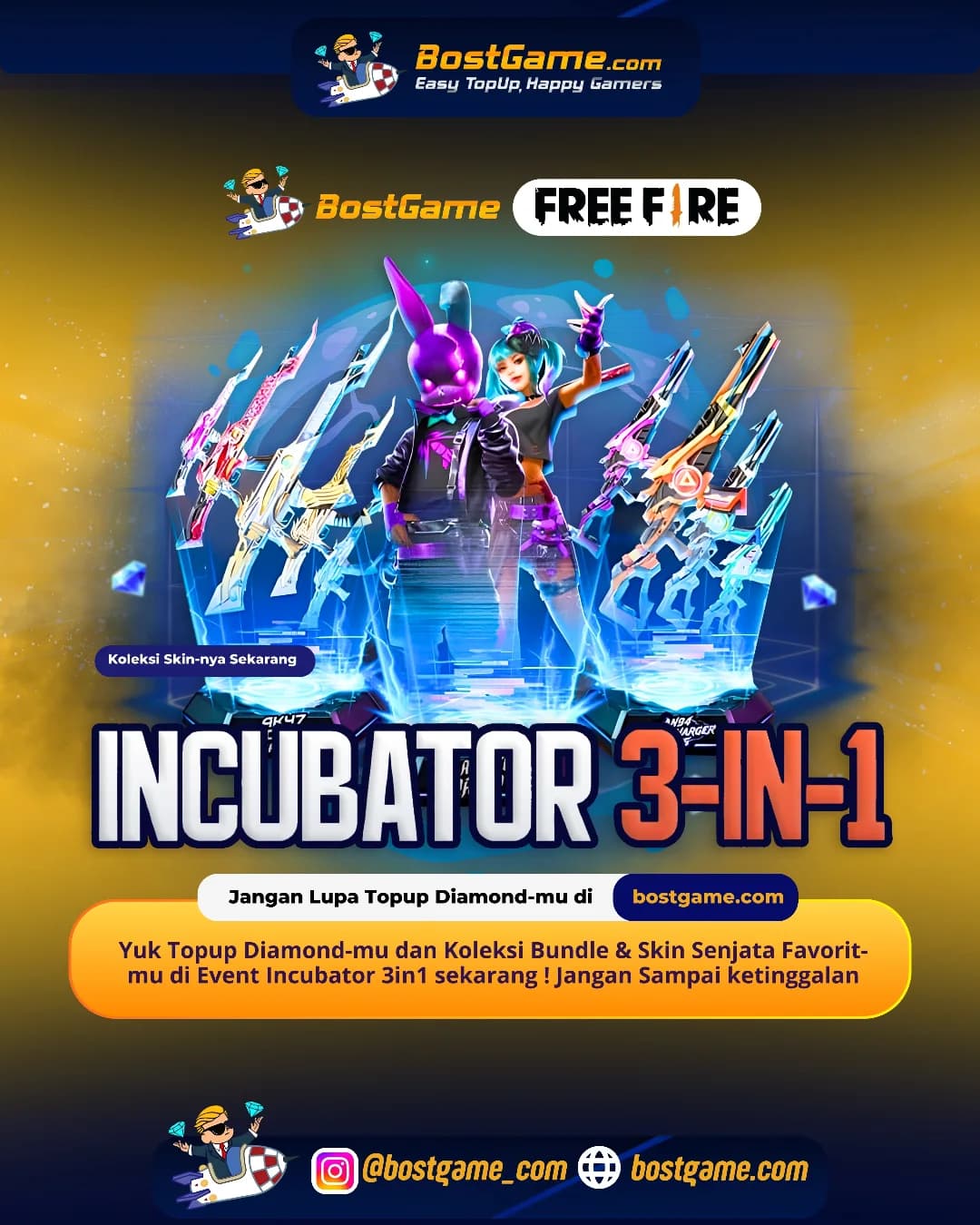 Free Fire : INCUBATOR 3-IN-1 RESMI HADIR!