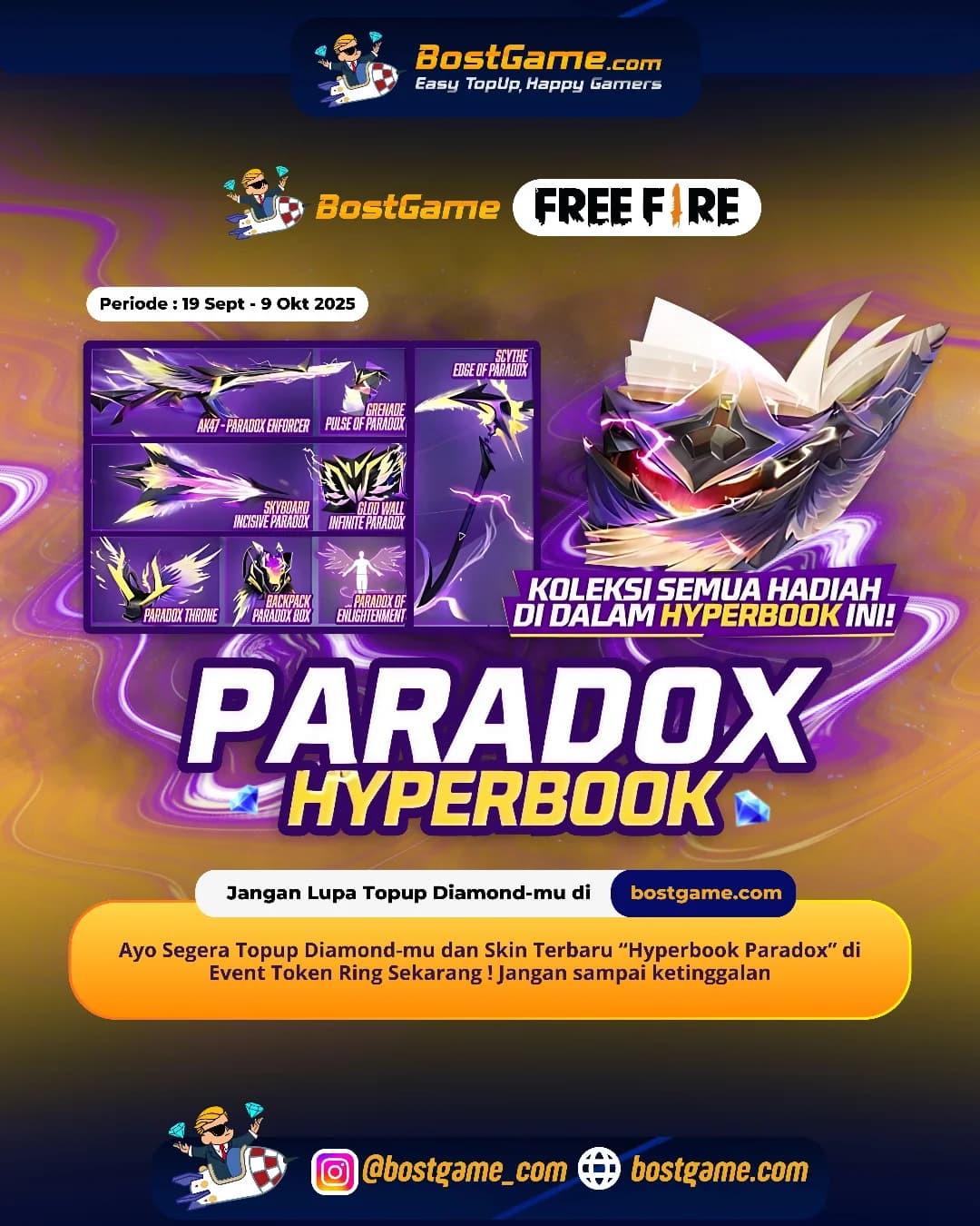 Free Fire : Skin Hyperbook Paradox akhirnya mendarat di Free Fire!