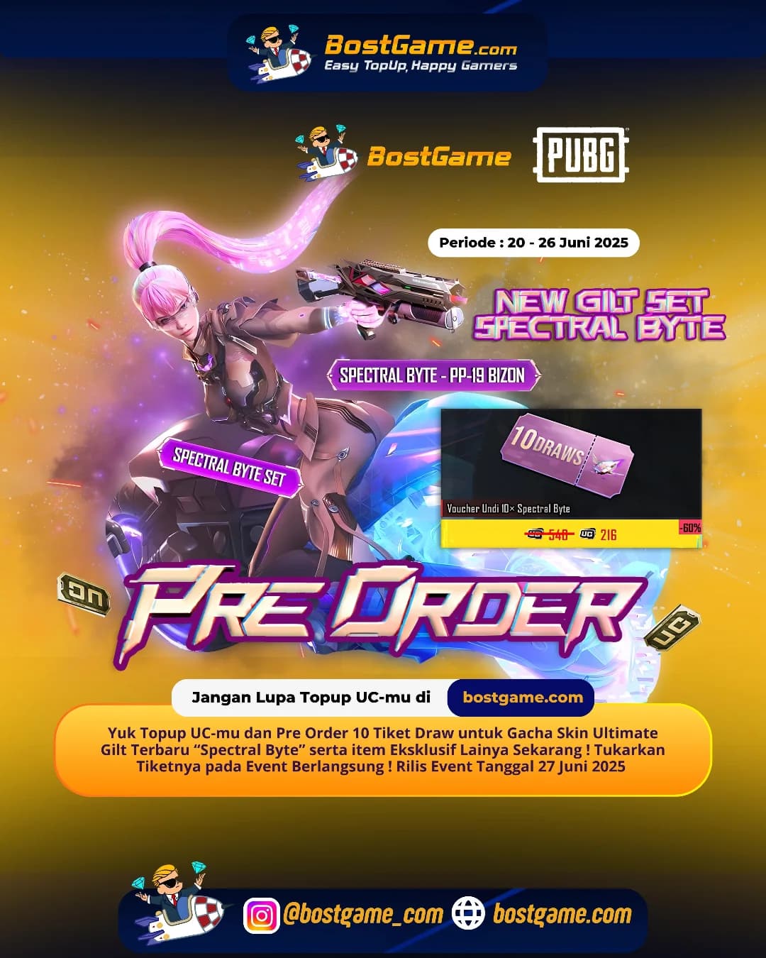 Pubg : Event PRE-ORDER ! Skin Ultimate Gilt “Spectral Byte Set” Telah Hadir