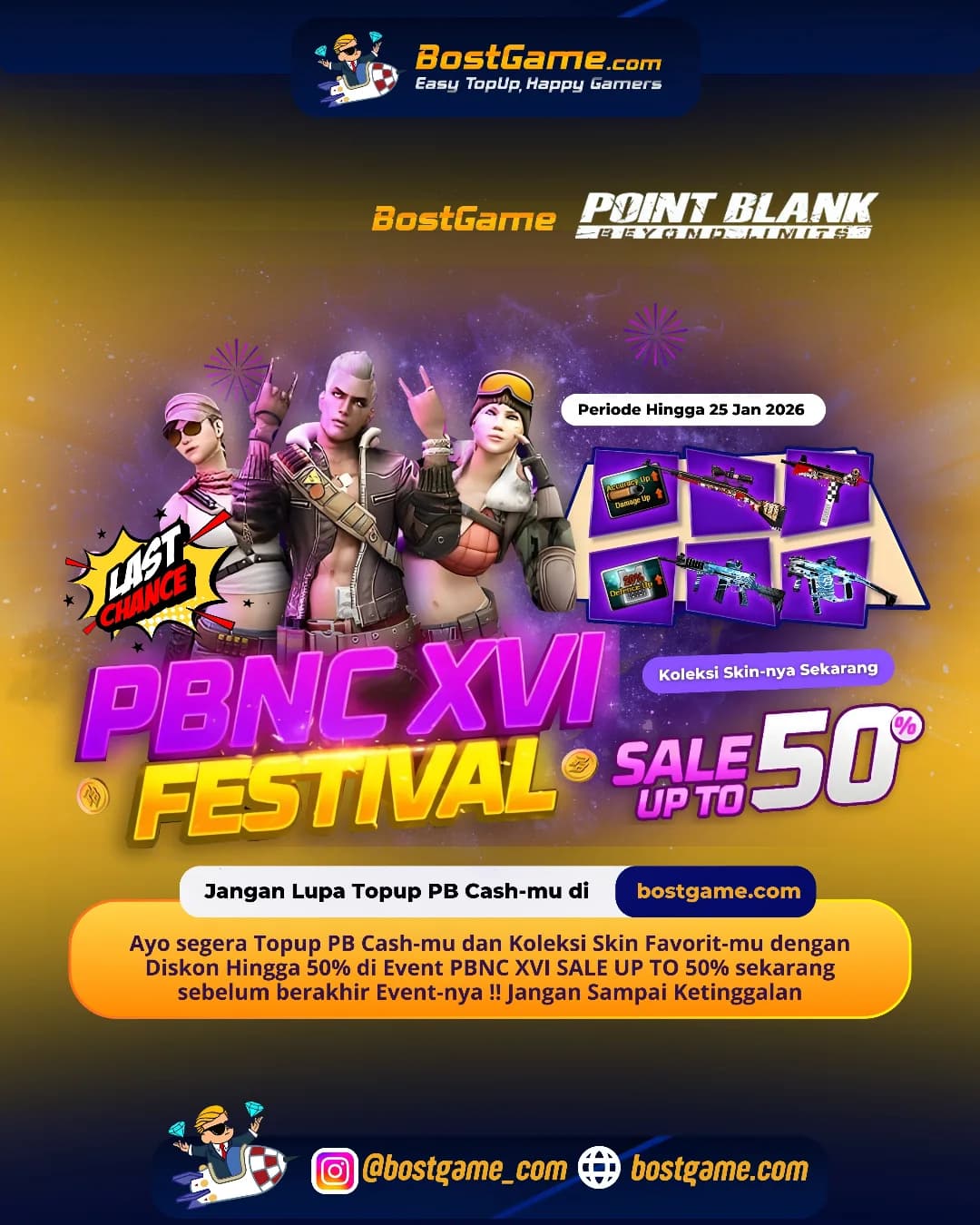Point Blank : HARI TERAKHIR! EVENT PBNC XVI SALE UP TO 50% guys!!