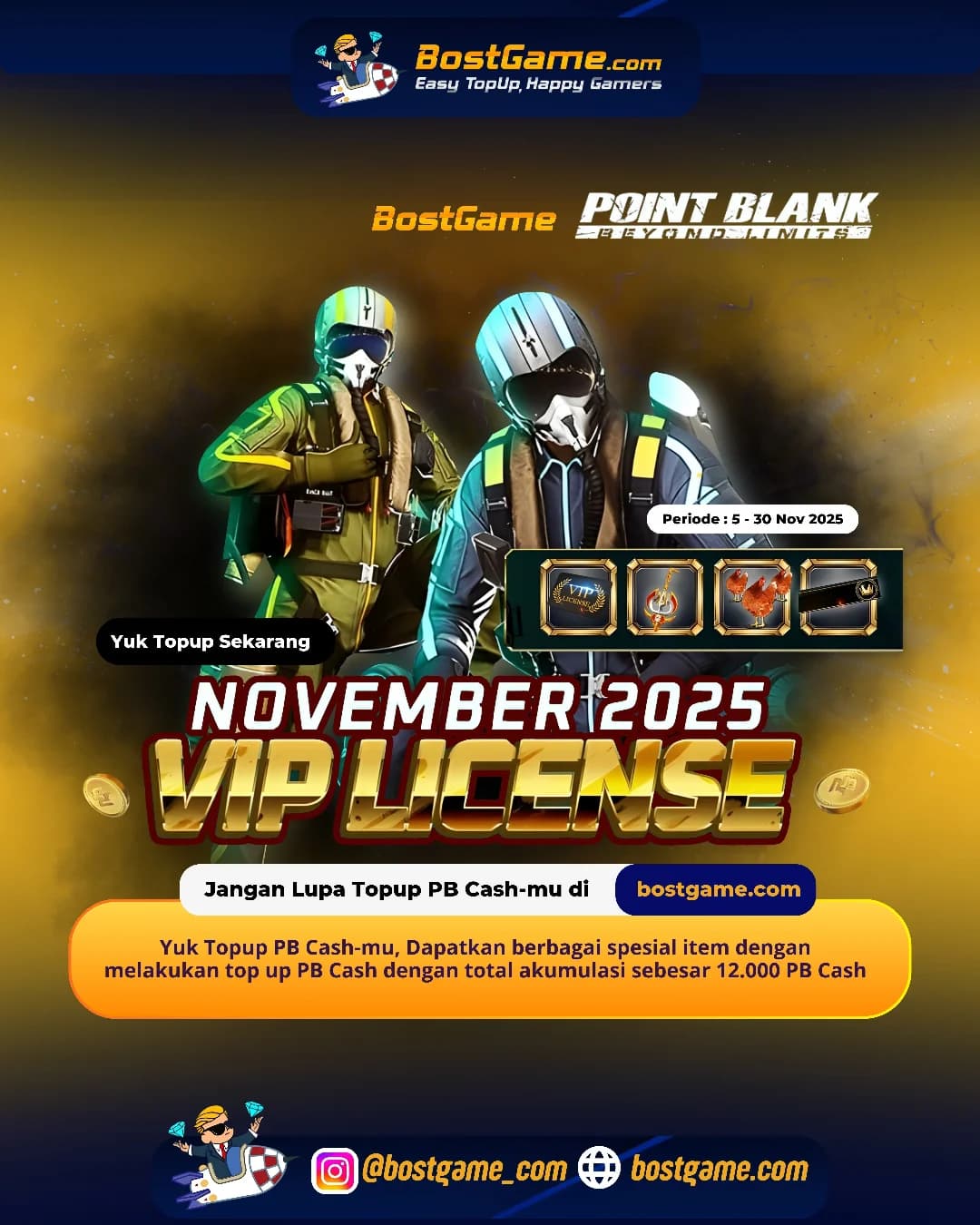 Point Blank : VIP LICENSE NOVEMBER 2025 SUDAH HADIR! Periode sampai 31 Nov 2025