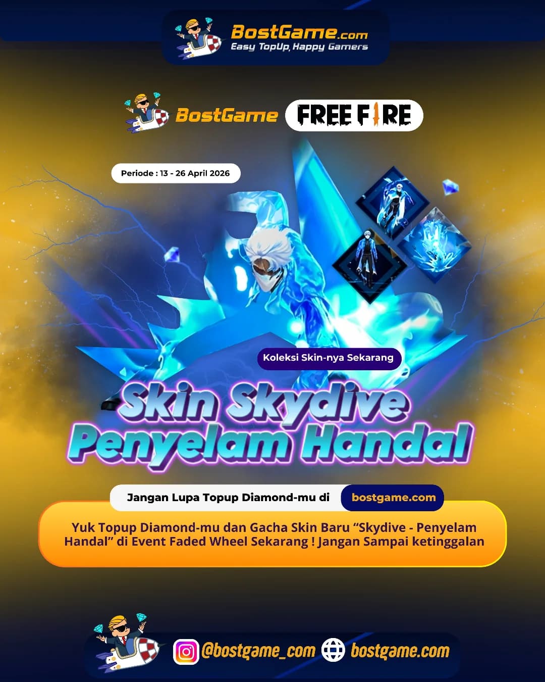 Free Fire : Animasi terjun yang keren + vibes profesional!