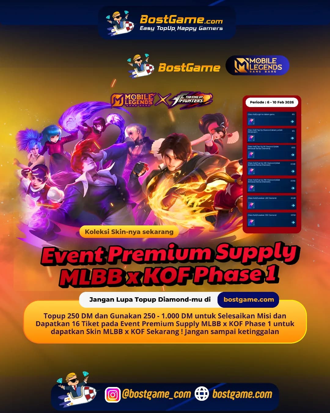 Mobile Legends Bang Bang: Event Premium Supply MLBB x KOF Phase 1 resmi hadir Guyss!