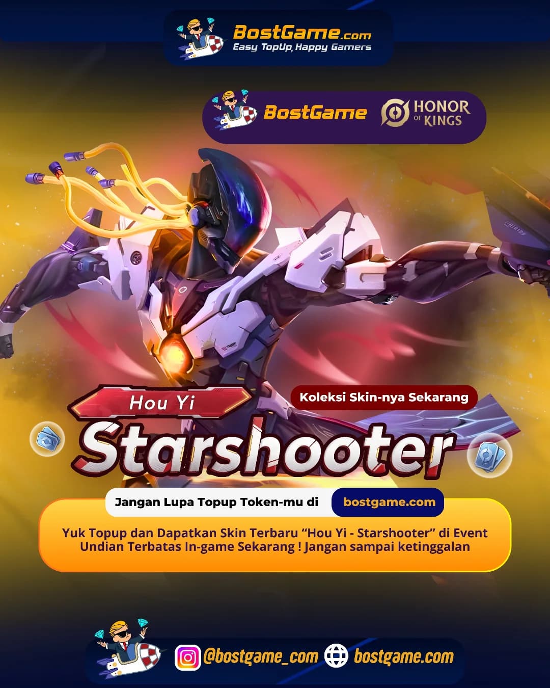 Honor Of Kings : Skin Terbaru “Hou Yi – Starshooter” resmi hadir, guyss!