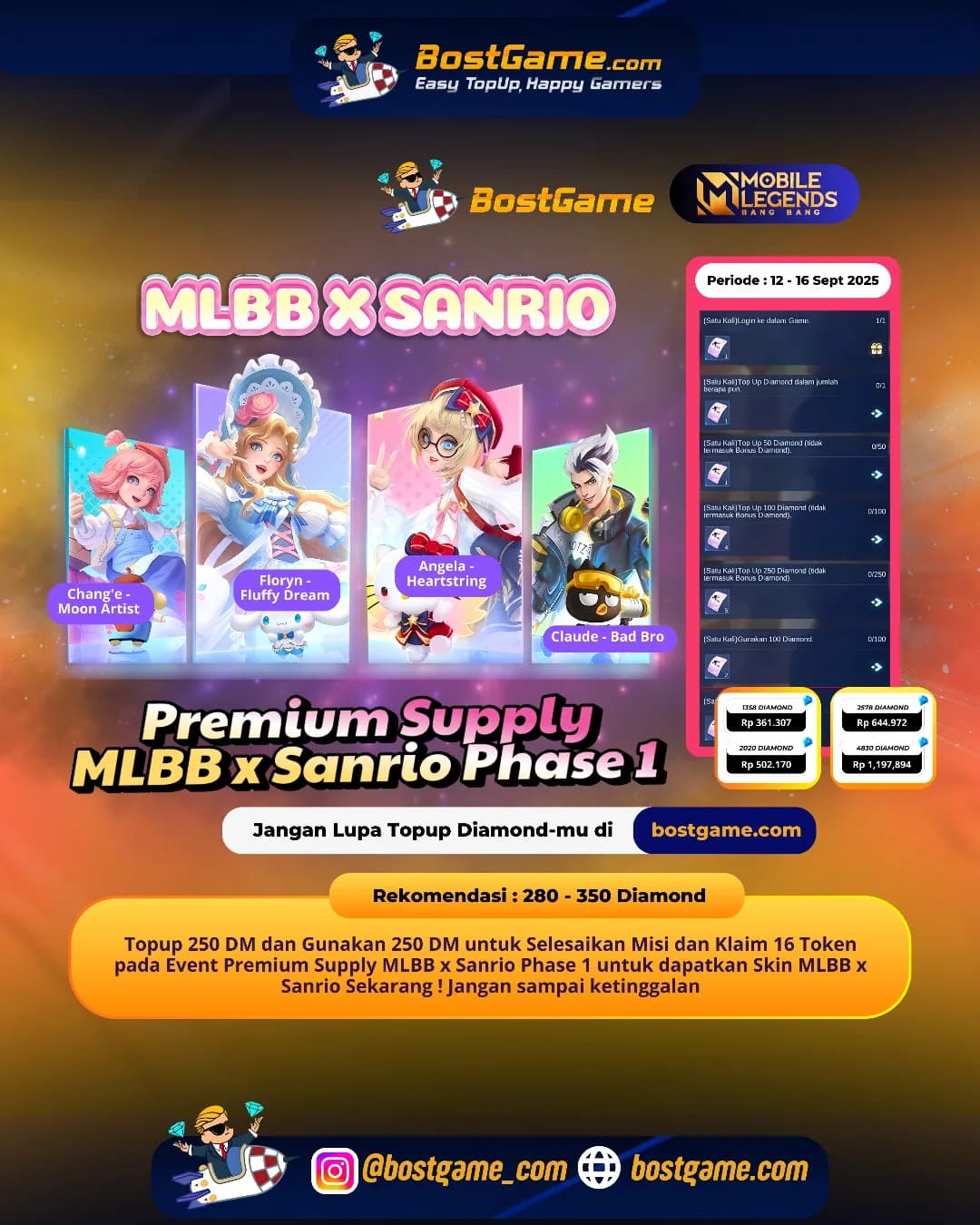 Mobile Legends : Premium Supply MLBB x Sanrio Phase 1 resmi hadir!