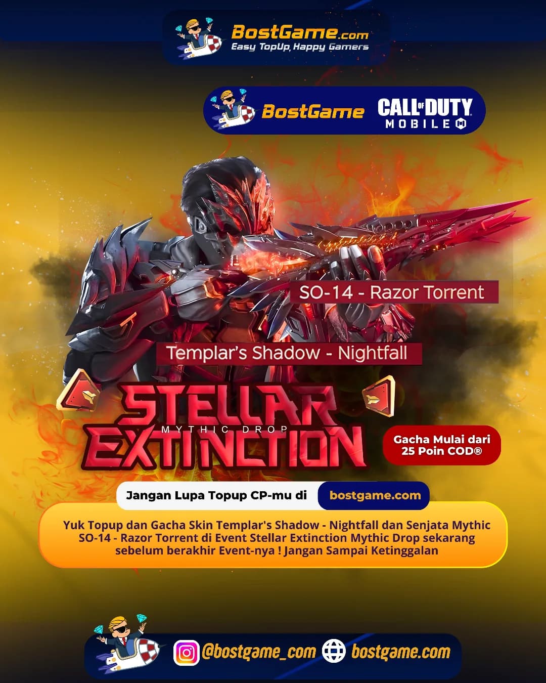 Call Of Duty Mobile : Stellar Extinction Mythic Drop udah resmi turun di medan perang!