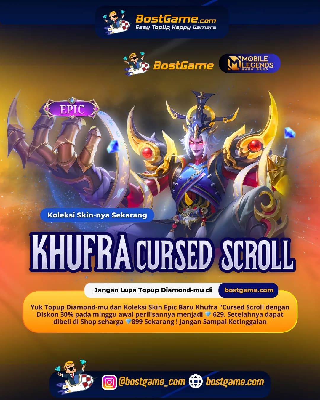 Mobile Legends : Skin Epic Baru Khufra – “Cursed Scroll” Udah Rilis, Bestie!