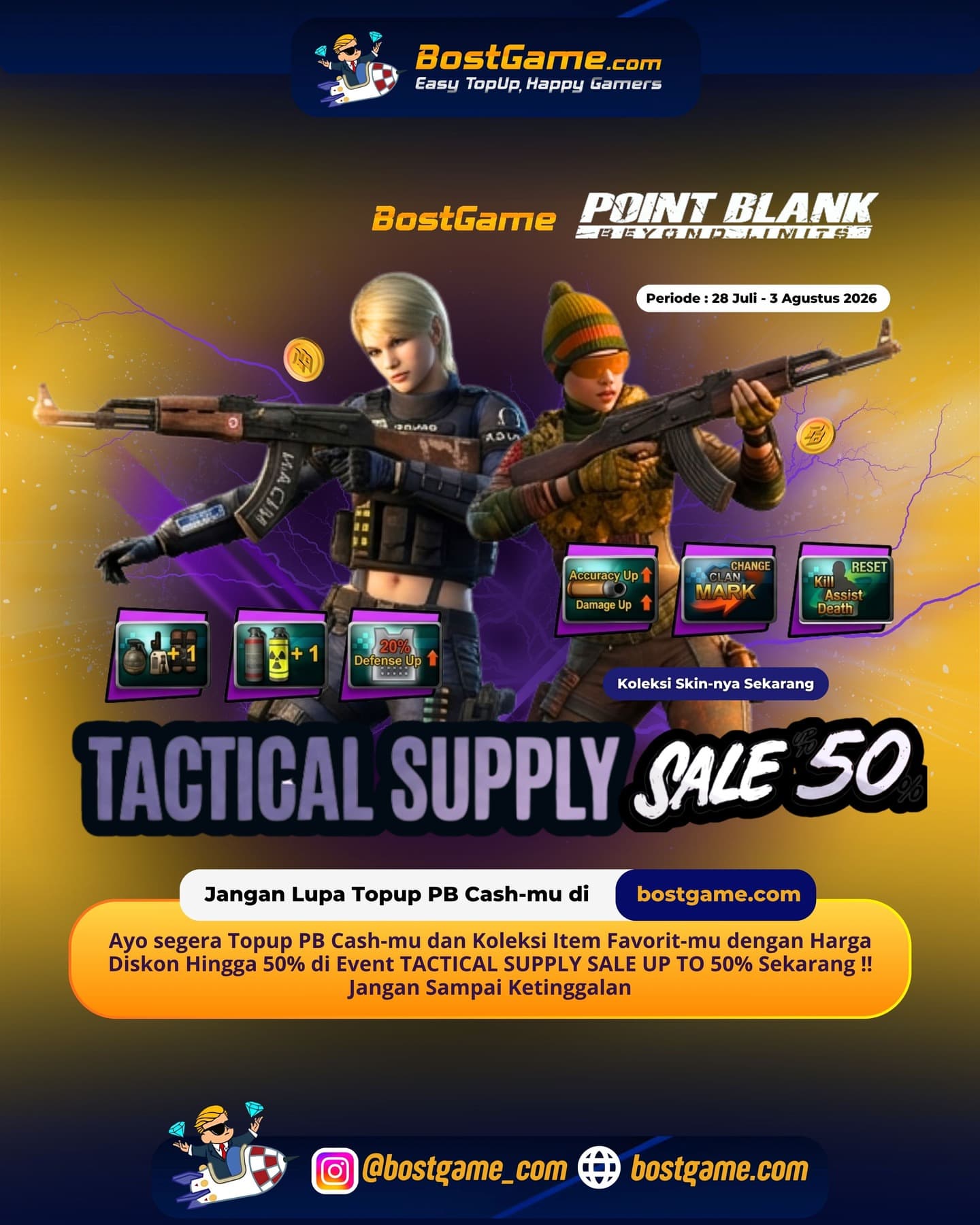 Point Blank : TACTICAL SUPPLY SALE UP TO 50% resmi hadir, guys! π₯³π₯