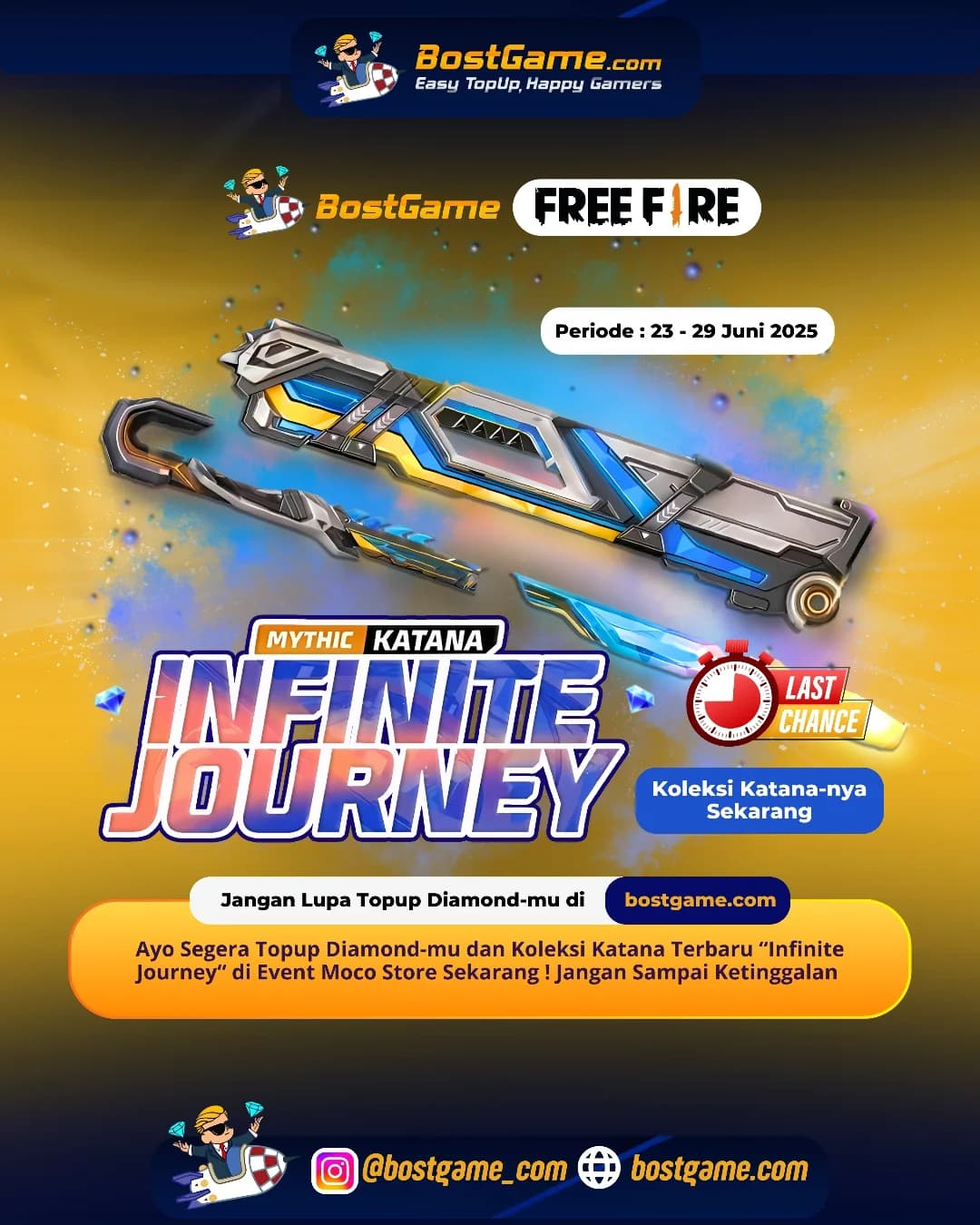 Free Fire : Event Katana Infinite Journey tinggal sehari lagi, Sobat FF!