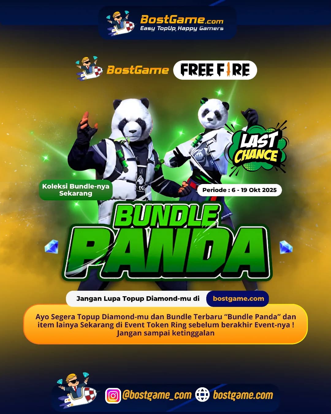 Free Fire : Last Chance Alert! Event “Bundle Panda” bentar lagi berakhir!