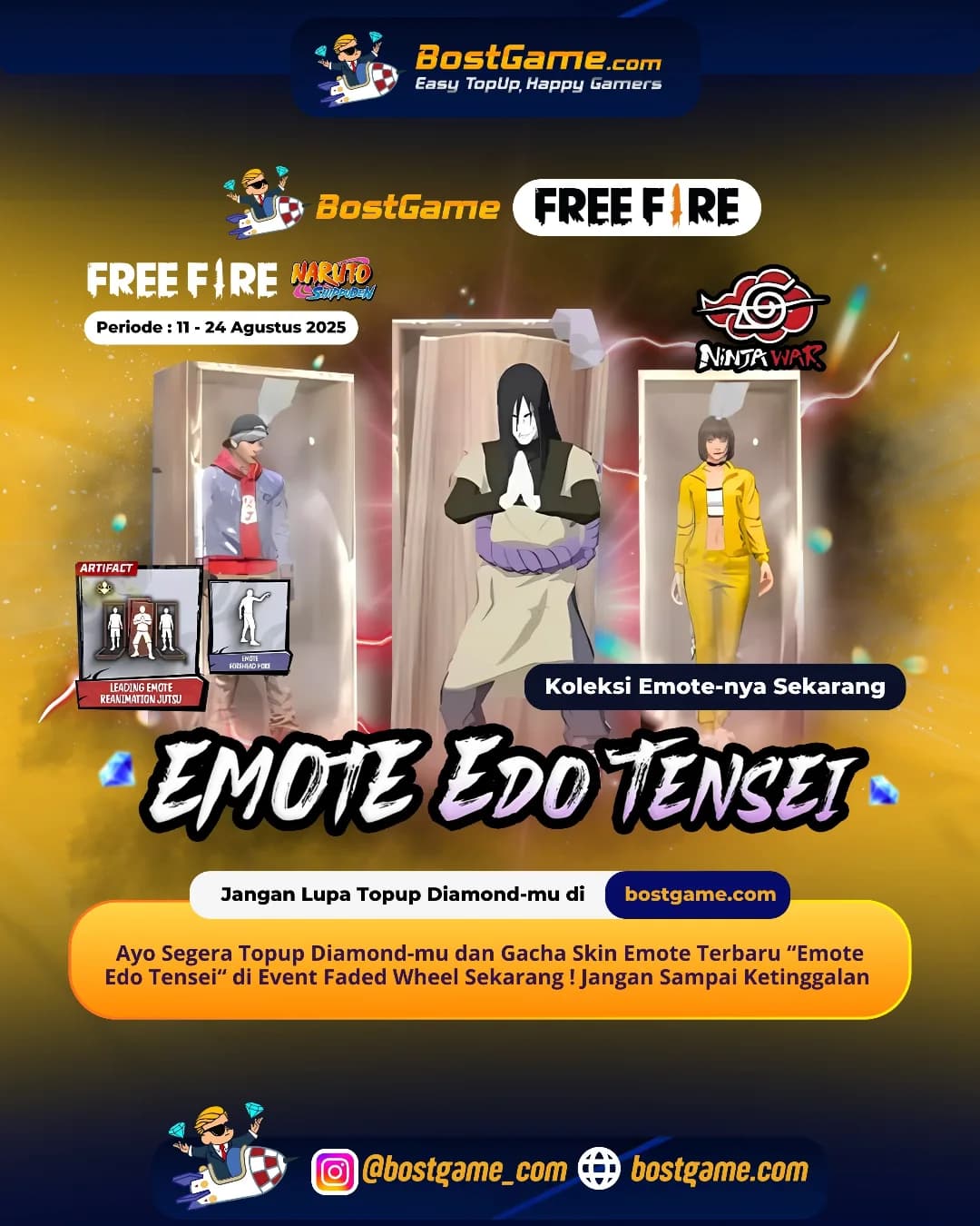 Free Fire : Skin Emote terbaru "Edo Tensei" udah resmi mendarat!