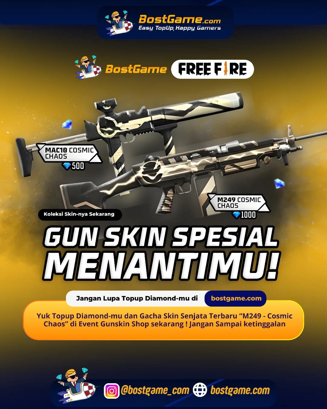 Free Fire : Skin Senjata Terbaru RESMI HADIR! M249 – Cosmic Chaos!