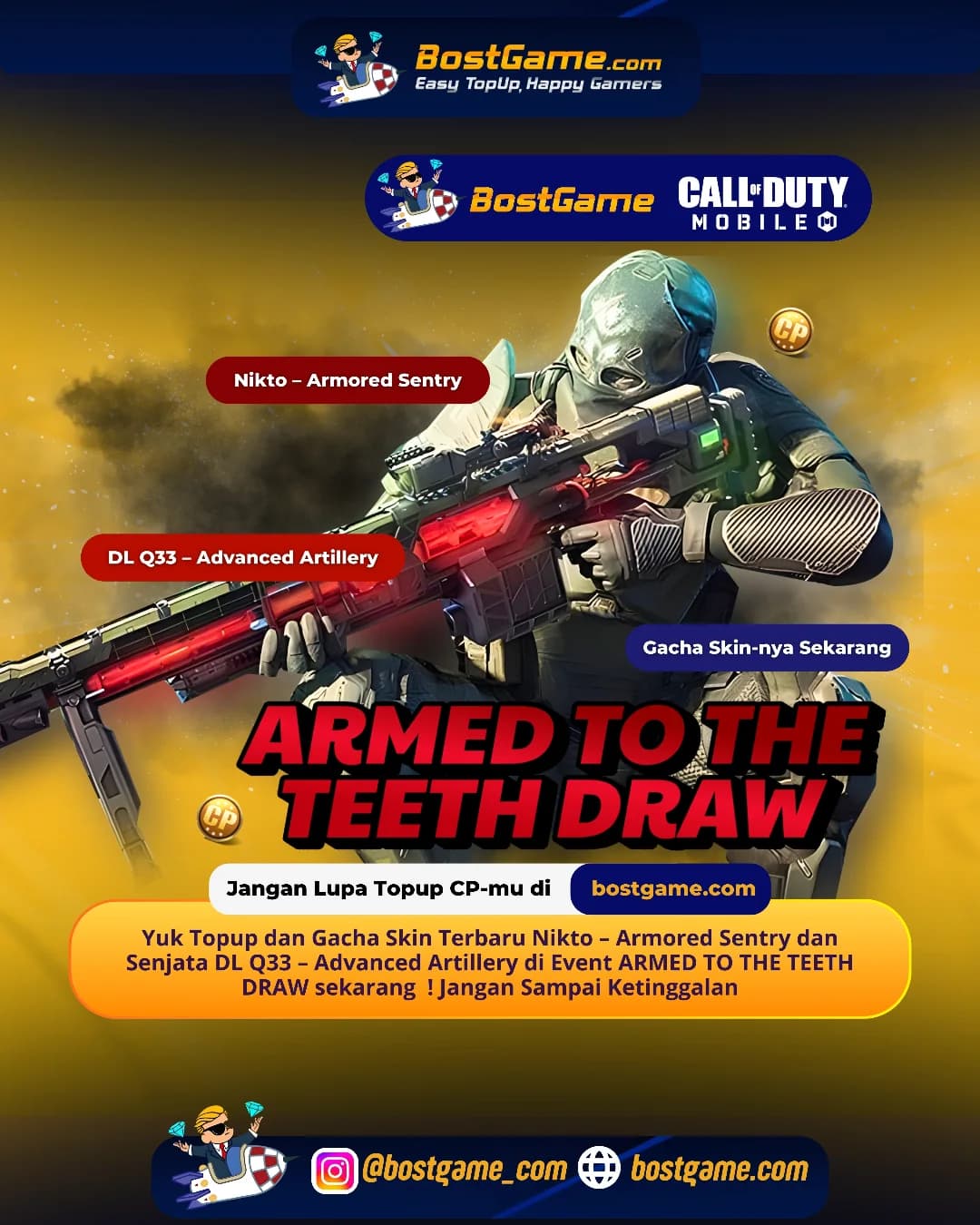 Call Of Duty Mobile : Event ARMED TO THE TEETH DRAW Telah Hadir Guyss!
